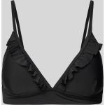 Schwarze Shiwi Bikini-Tops mit Volants aus Polyester ohne Bügel für Damen Größe L 