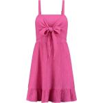 Pinke Ärmellose Mini Minikleider & kurze Kleider mit Volants aus Musselin für Damen Größe XL 