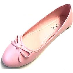 Shoes 18 Damen Ballerinas, Ballerinas, flach, Leoparden- und einfarbig, 14 Farben, Schwarz (rose), 38.5 EU
