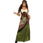 shoperama 4-teiliges Damen-Kostüm Wahrsagerin Zigeunerin Magd Piratin Gypsy Hellseherin Mittelalter Gr. M/L