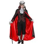 shoperama Herren-Kostüm Vampir mit Brokatmuster Halloween GRAF Dracula Umhang Weste Jabot, Größe:L