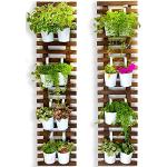 Grüne 120 cm Pflanzenampeln & Blumenampeln 120 cm aus Holz Indoor 2-teilig 