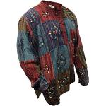 Bunte Gestreifte Hippie Streifenhemden aus Baumwolle für Herren Größe 4 XL 