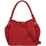 Rote Samantha Look Quadratische Lederhandtaschen mit Reißverschluss aus Glattleder mit Handyfach für Damen 