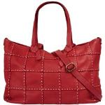 Rote Samantha Look Lederhandtaschen mit Reißverschluss aus Glattleder für Damen 