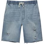 Blaue Unifarbene Pull&Bear Jeans-Shorts aus Denim für Herren Größe XXL Weite 29 für den für den Sommer 