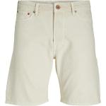 Beige Unifarbene Jack & Jones Jeans-Shorts mit Reißverschluss aus Denim für Herren Größe XXL Weite 29 für den für den Sommer 