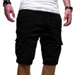 Schwarze Unifarbene Casual Cargo-Shorts für Damen Größe 3 XL für den für den Sommer 