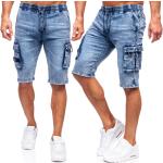 Reduzierte Blaue Bolf Cargo-Shorts aus Baumwollmischung für Herren 
