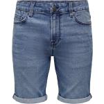 Blaue Only & Sons Jeans-Shorts mit Reißverschluss aus Denim für Herren Weite 32 für den für den Sommer 