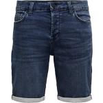 Marineblaue Unifarbene Only & Sons Jeans-Shorts mit Reißverschluss aus Denim für Herren Größe XXL Weite 29 für den für den Sommer 
