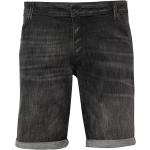 Reduzierte Schwarze Unifarbene Jack & Jones Rick Jeans-Shorts mit Reißverschluss aus Denim für Herren Größe XXL Weite 29 für den für den Sommer 