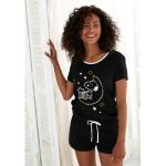 Schwarze Die Peanuts Snoopy Damenschlafanzüge & Damenpyjamas aus Baumwolle Größe XS 