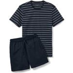Dunkelblaue Gestreifte TCHIBO Nachhaltige Pyjamas kurz aus Baumwolle für Herren Größe 3 XL 