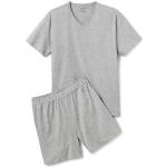 Graue Melierte TCHIBO Nachhaltige Pyjamas kurz aus Baumwolle für Herren Größe XXL 