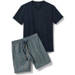Marineblaue Gestreifte TCHIBO Nachhaltige Pyjamas kurz aus Baumwolle für Herren Größe XXL 