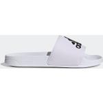 Weiße adidas Adilette Badeschlappen mit Riemchen in Normalweite leicht für Herren Größe 43 