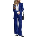 Damen Zweiteiliger Anzug Set Revers Business Büro Formal Blazer Langarm  Anzugjacke Hosenanzug Slim Fit Hose 2 Stück (01 Blau, S) : :  Fashion