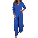 Blaue Unifarbene Elegante Damenhosenanzüge Größe XL 2-teilig für den für den Sommer 