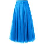 Blaue Unifarbene Elegante Maxi Chiffonröcke aus Chiffon für Damen Größe L für den für den Sommer 