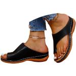Schwarze Boho Runde Orthopädische Schuhe aus PVC orthopädisch für Damen Größe 37 für den für den Sommer 