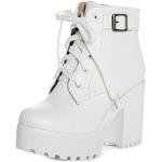 Weiße Cowboy-Boots & Cowboystiefeletten mit Schnürsenkel für Damen Größe 42 für den für den Herbst 