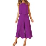 Violette Unifarbene Elegante Damenhosenanzüge Größe M 2-teilig für den für den Sommer 