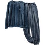 Blaue Pyjamas lang aus Flanell für Herren Größe XS 2-teilig für den für den Winter 