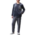 Graue Pyjamas lang aus Flanell für Herren Größe XS 2-teilig für den für den Winter 