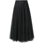 Schwarze Unifarbene Elegante Maxi Maxiröcke aus Tüll für Damen Größe XXL für den für den Sommer 