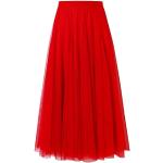 Rote Unifarbene Elegante Maxi Maxiröcke aus Tüll für Damen Größe XXL für den für den Sommer 