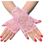 Rosa Blumenmuster Fingerlose Handschuhe & Halbfinger-Handschuhe aus Spitze für Damen für die Braut für den für den Sommer 