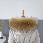 Braune Winddichte Kapuzenmäntel mit Fuchs-Motiv mit Knopf aus Pelz mit Kapuze für den für den Winter 