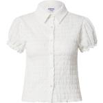 Weiße Festliche Blusen mit Puffärmeln aus Polyester für Damen Größe L 
