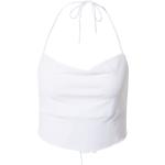 Weiße Wasserfall-Ausschnitt Neckholder-Tops aus Jersey für Damen Größe M 
