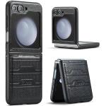 Schwarze Vegane Samsung Galaxy Z Flip 5 Hüllen 2023 Art: Flip Cases mit Bildern aus Leder stoßfest 