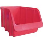 Rote Sichtlagerboxen aus Kunststoff stapelbar 