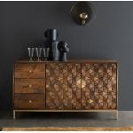 Braune Retro Main Möbel Assuan Sideboards Hochglanz lackiert aus Massivholz Breite 100-150cm, Höhe 100-150cm, Tiefe 50-100cm 