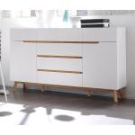 Weiße MCA furniture Sideboards Hochglanz matt aus Massivholz Breite 150-200cm, Höhe 100-150cm, Tiefe 0-50cm 