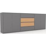Sideboard Grau - Sideboard: Schubladen in Grau & Türen in Grau - Hochwertige Materialien - 226 x 80 x 35 cm, konfigurierbar