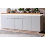 Weiße MCA furniture Romina Sideboards Hochglanz matt aus Massivholz Breite 150-200cm, Höhe 50-100cm, Tiefe 0-50cm 