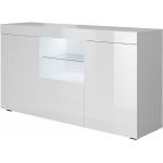 Reduzierte Weiße Moderne Sideboards Hochglanz aus Melamin mit Schublade Breite 100-150cm, Höhe 50-100cm, Tiefe 0-50cm 