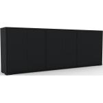 Sideboard Schwarz - Designer-Sideboard: Türen in Schwarz - Hochwertige Materialien - 226 x 81 x 35 cm, Individuell konfigurierbar
