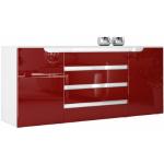 Rote Sideboards Hochglanz aus MDF mit Schublade Breite 0-50cm, Höhe 150-200cm 