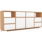 Sideboard Weiß - Sideboard: Schubladen in Weiß & Türen in Weiß - Hochwertige Materialien - 156 x 62 x 35 cm, konfigurierbar
