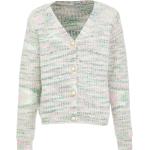 Pastellgrüne V-Ausschnitt Damencardigans aus Polyester Größe XXL 