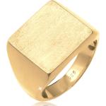 Goldene Quadratische Goldringe Matte aus Silber handgemacht für Damen Größe 52 