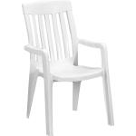 Weiße Sieger Palma Gartenstühle & Balkonstühle aus Polyrattan stapelbar Breite 50-100cm, Höhe 50-100cm, Tiefe 50-100cm 