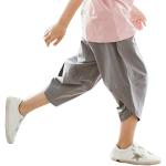Graue Kindercaprihosen & 3/4-Hosen für Kinder aus Leinen Handwäsche für Jungen Größe 140 für den für den Sommer 