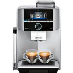 Silberne SIEMENS Kaffeevollautomaten mit Kaffee-Motiv aus Edelstahl mit Kaffeemühle 
